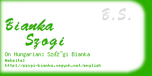 bianka szogi business card